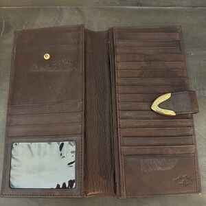 Vintage Boulder Ridge Brown Leather Large Folding Wallet/Business Card Organizer